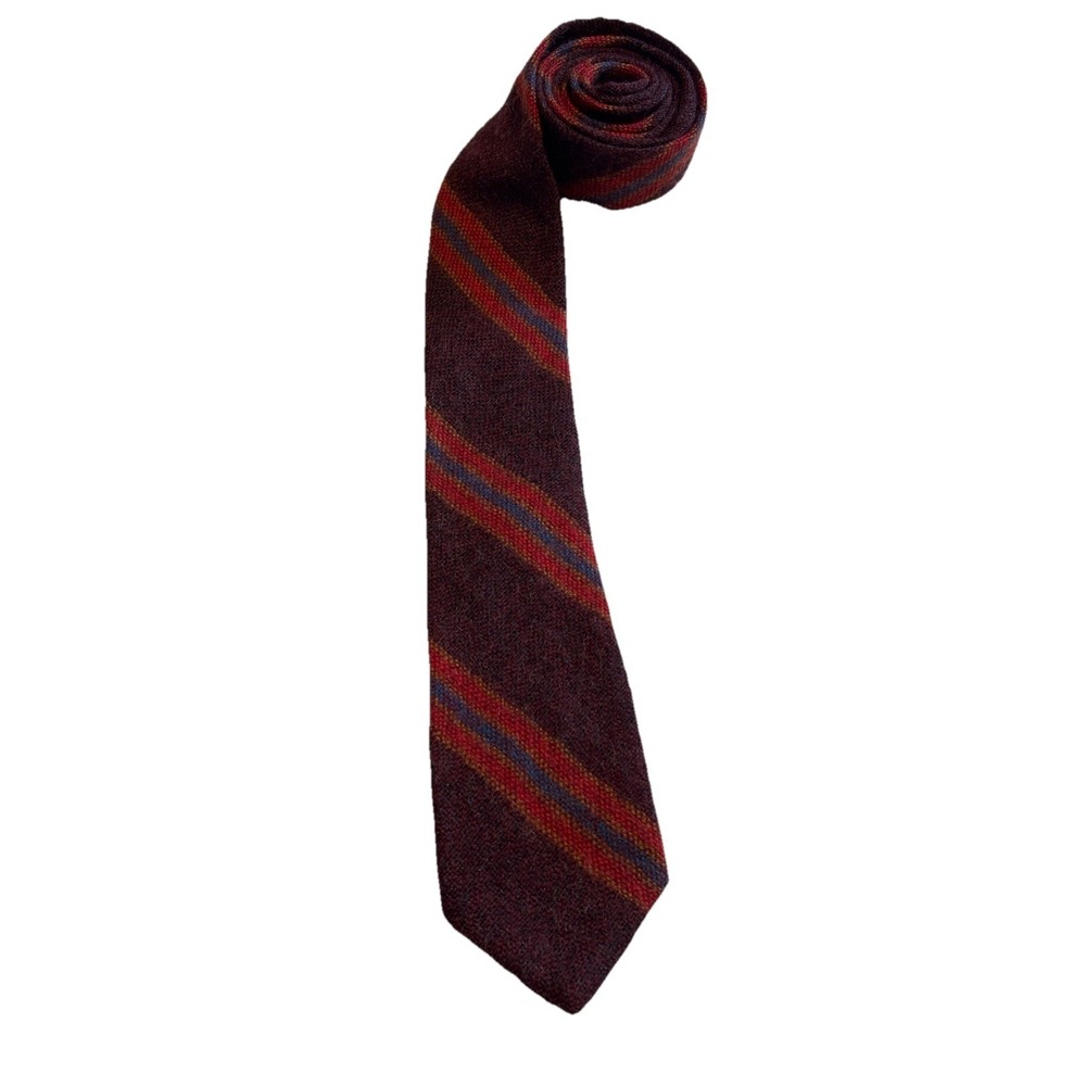 Vintage 1970s Resilio Wool Alpaca Tie Dayton's Men's Store Textured Red Stripe